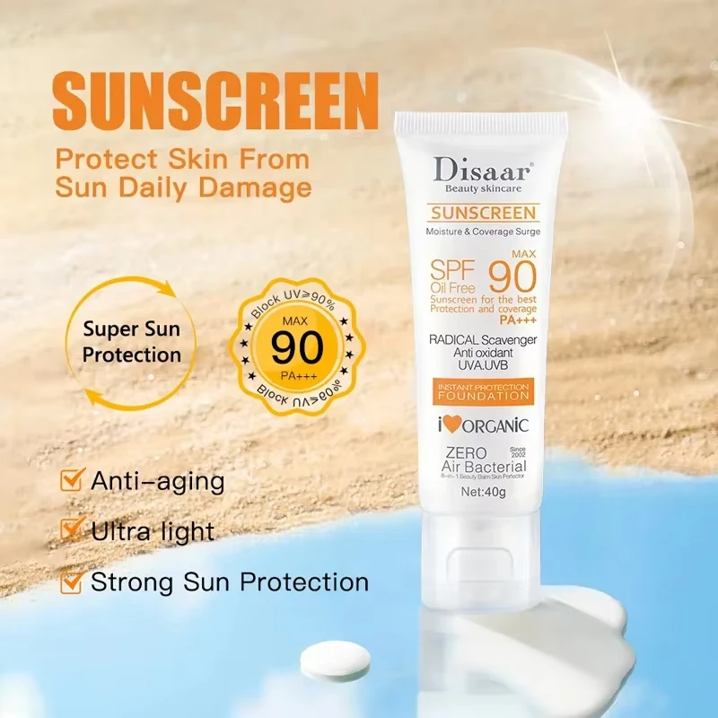 واقي من الشمس SPF90 + UV حماية من الإشعاع Lsolation تبييض ترطيب اشراق الوجه الجسم الأسلحة الفخذين Sunblock العناية بالبشرة