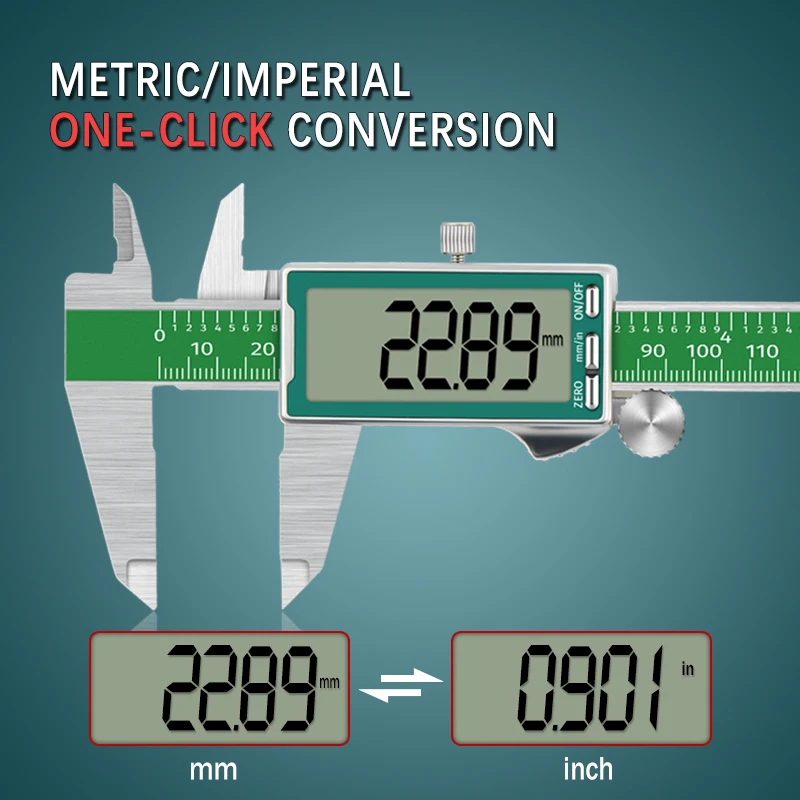 6 인치 전체 화면 디지털 캘리퍼스 스테인레스 스틸 금속 캘리퍼스 150mm LCD 대형 스크린 전자 버니어 캘리퍼스 측정 도구