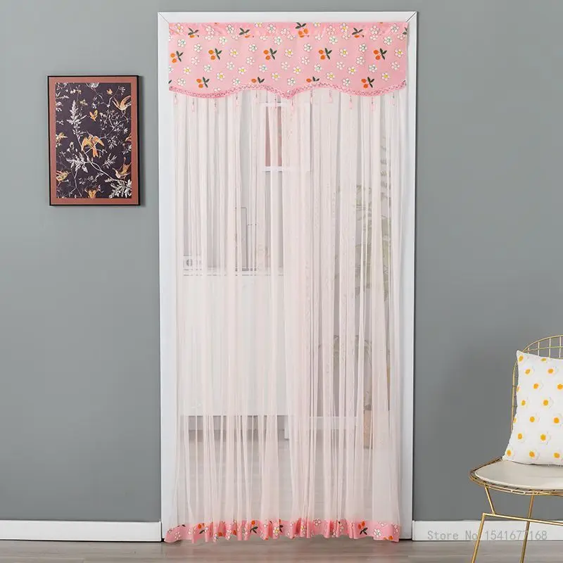 Summer Anti-Mosquito and Insect-proof Lace Partition Curtain Anti-fly Curtain Kitchen and Bedroom Decorative Door Curtain, 1PC