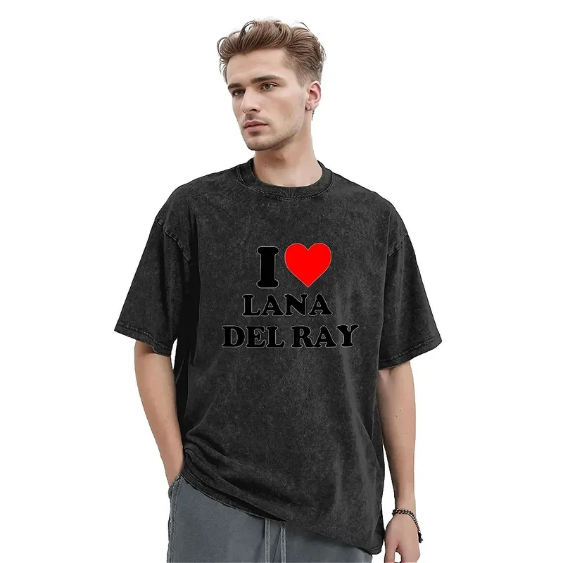 

Футболка I Love Lana Del Ray, Мужская Уличная одежда певицы, хлопковые футболки, летние модные футболки с круглым вырезом, Индивидуальные топы большого размера «сделай сам»