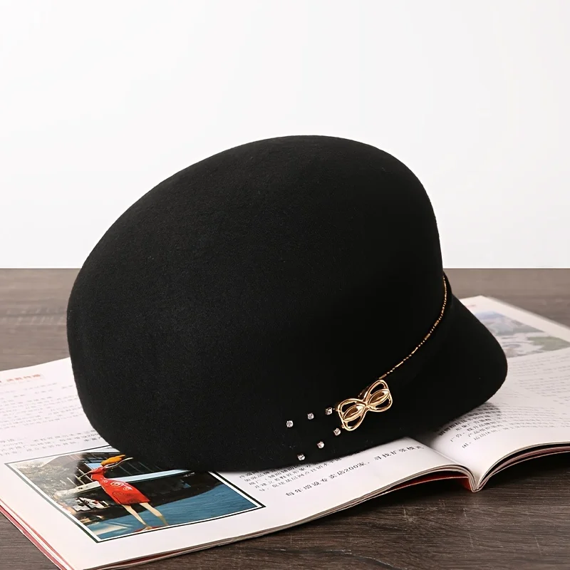 Wool Duck Tongue Hat Children's Autumn/Winter New Retro Newspaper Children's Hat Winter Fashion Wool Trendy Felt