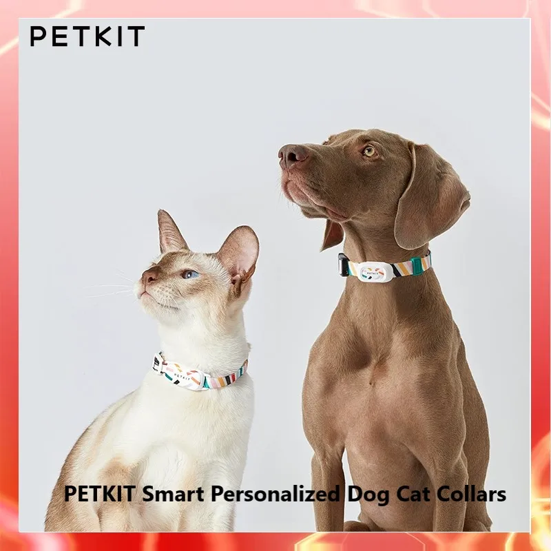 PETKIT Smart Personalized Dog Cat Collars adjustable Soft Nylon waterproof puppy Collar Tags Pet Accessories APP Control