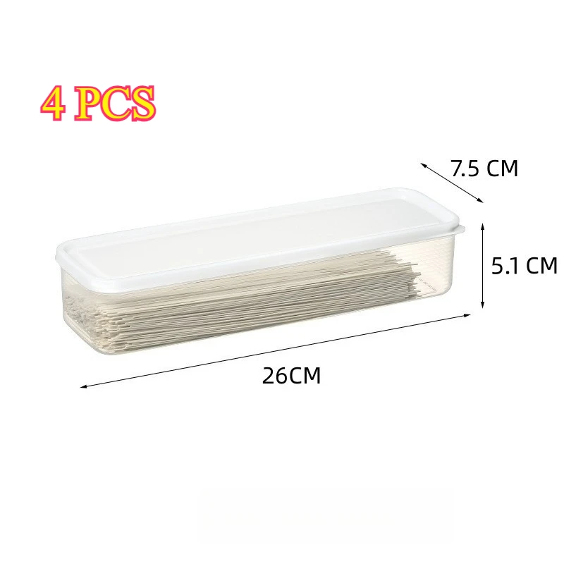 4'lü Dikdörtgen Gıda Saklama Kapları, Yeniden Kullanılabilir Buzdolabı Saklama Kutuları, İstiflenebilir Dayanıklı Mühürlü Dondurucu Kapları