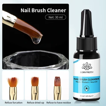 BORN PRETTY 30ml Nail Brush Cleanser Liquid Hair Brush Wash Pen Cleaning Solution Manicure Care Tool Nail Art Accessories 1
