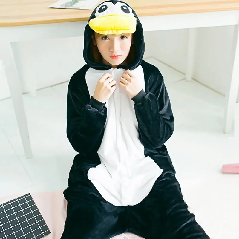 Adults Penguin Pajamas One Piece Kids Halloween Christmas Cosplay Costume Flannel Warm Animal Homewear Sleepwear for Women Men kigurumi pajamas onesies,cosplay pajamas onesies,flannel pajamas onesies