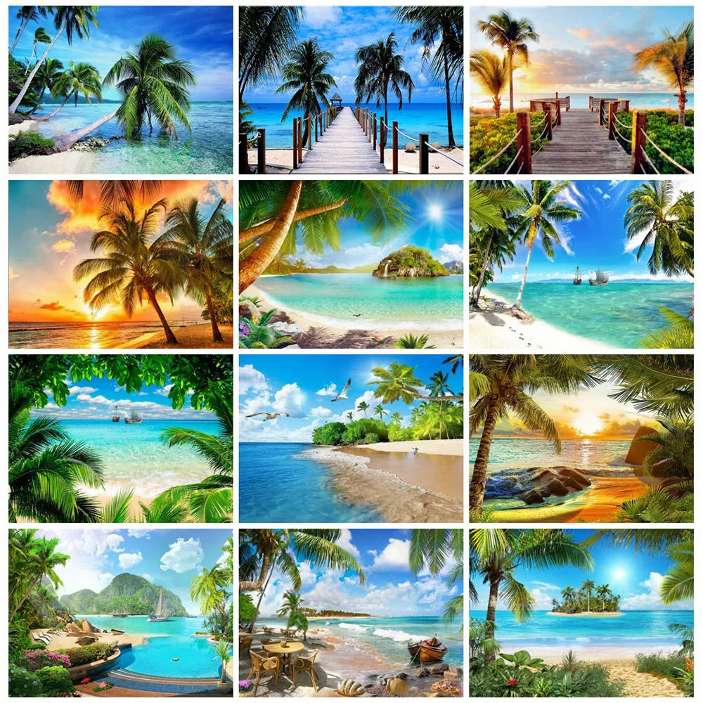 Diamond painting Huacan 5d Sea Beach Landscape Living Room Wall Decoration