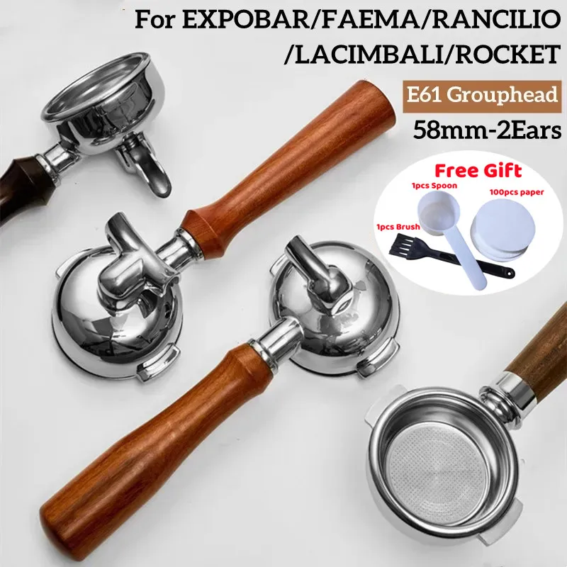 E61 Grouphead 58Mm Portafiltro Per Expobar Faema Rancilio Lacimbali Macchina Da Caffè Beccuccio Portafiltro Senza Fondo Caffettiera
