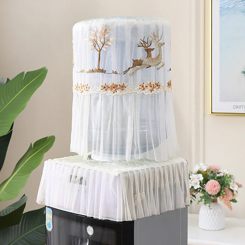 1 set Lace Embroidery Water Dispenser Cover Water Dispenser Bucket Sleeve Barrel Cover Household Dustproof Reusable Dust