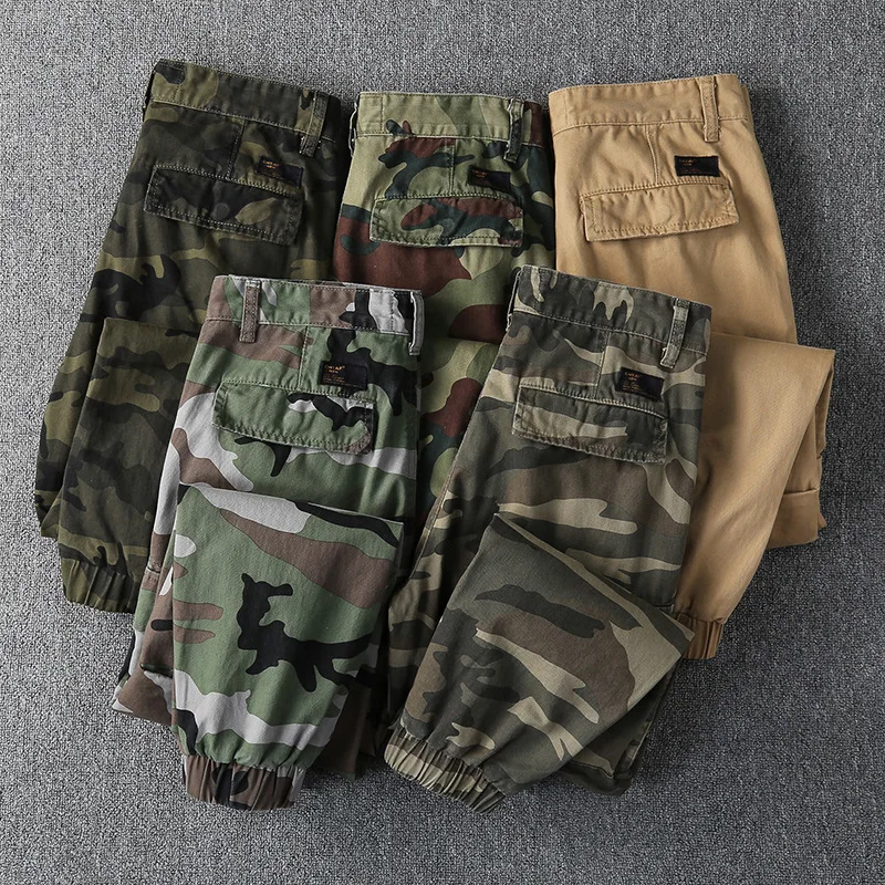 남성 캐주얼 스포츠 바지 가을 겨울 내마모성 위장 작업복 루즈핏 편안하고 통기성 좋은 남성 바지