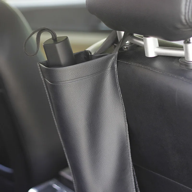 Universal Car Umbrella Cover Seat Back Umbrella Storage Bag Leather Car Storage Bag Holder Auto Tidying Accessories umbrella holder car storage box