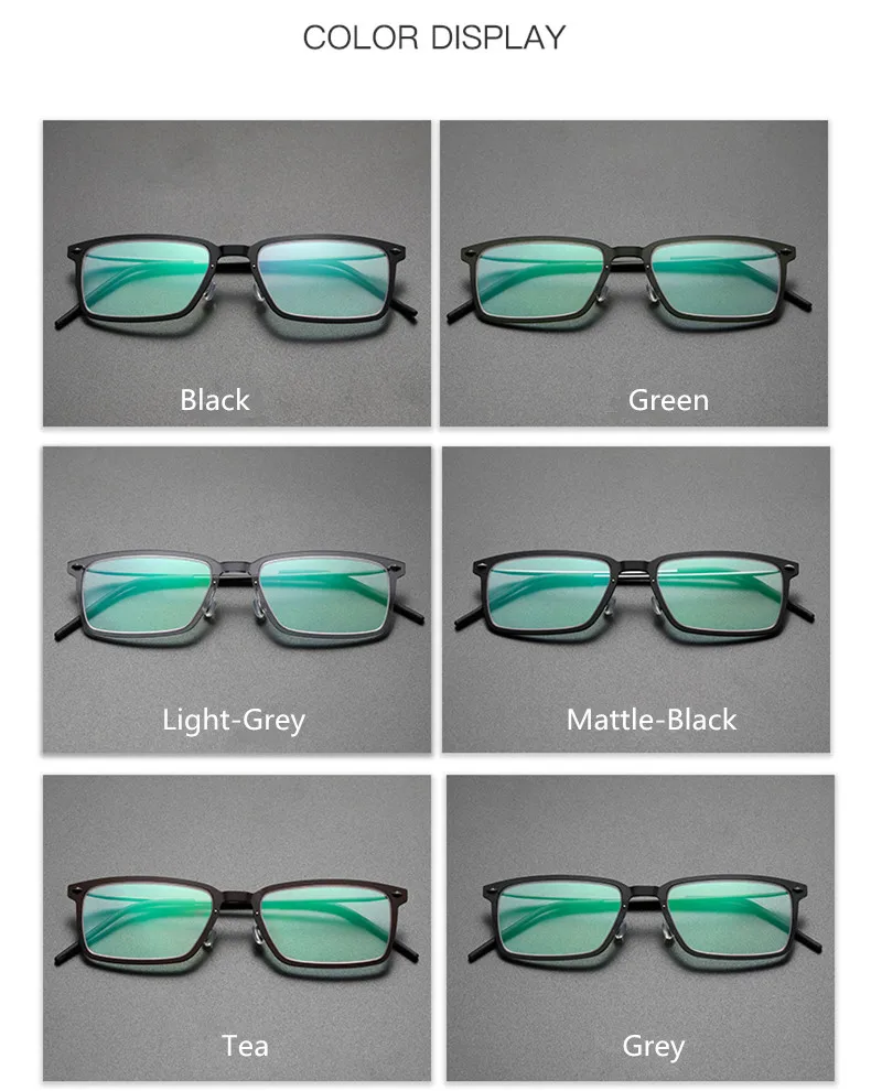 Dänemark Marke quadratische Titan Brille Rahmen Männer schrauben lose ultraleichte optische Brillen Frauen verschreibung pflicht ige Brillen 6528 Gafas – Detail 8