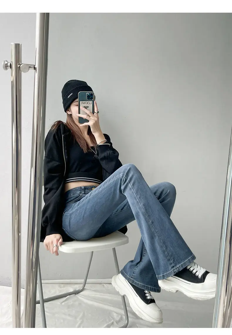 Women High Waist Flared Jeans Sexy Denim Pants Streetwear Stretch Capris Female Fashion Joggers Trousers ksubi jeans