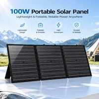 Panneau solaire pliable de 100 W, interface USB Type-C, panneau solaire portable monocristallin, kit complet pour le camping, les voyages et l’alimentation électrique. 6