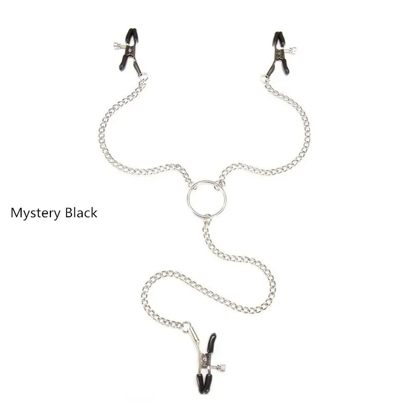Adjustable Y-shaped Nipple Clitoris Nipple Clamp with Stainless Steel Metal Chain BDSM Flirting Breast-fed Sex Toy Stainless