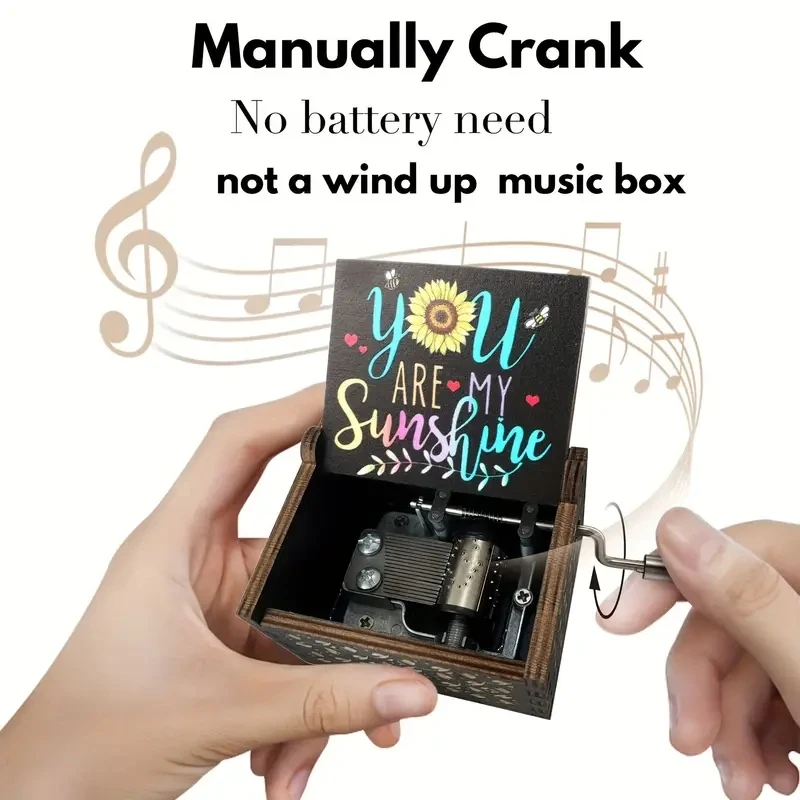 1pc, Mom Music Box Mum Gift, Mother Day Birthday Anniversary Thanksgiving To Mom From Daughter Son Hand Crank Musical Box Plays