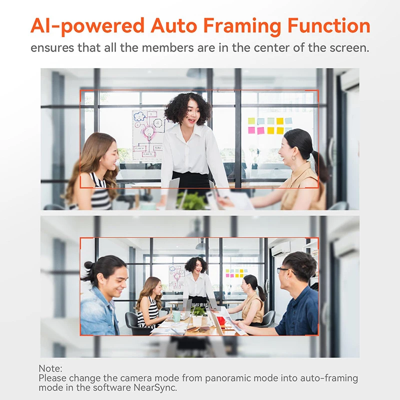 NUROUM V32AFL  4K HD Webcam with Microphone Auto-Focus Auto-Framing Web Camera with Adjustable Fill Light &Privacy Protection 4