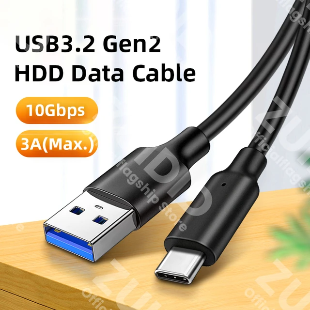 Câble USB A vers USB C 3.1/3.2 Isabel 2, 10Gbps, transfert de données, court,  SSD avec 60W QC 3.0, charge rapide, câble de rechange