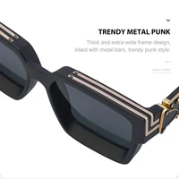 Carré surdimensionné millionnaire mode lunettes De soleil De luxe pour hommes Vintage lunettes De soleil femmes Sonnenbrille Gafas De Sol Lentes 5