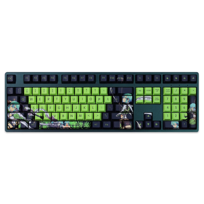 Desenhos Animados Anime Gaming Key Caps Pbt Dye Subbed Keycaps Cherry Perfil Keycap para Sword Art Online Asada Shino 108 Chaves Set - Imagem 5