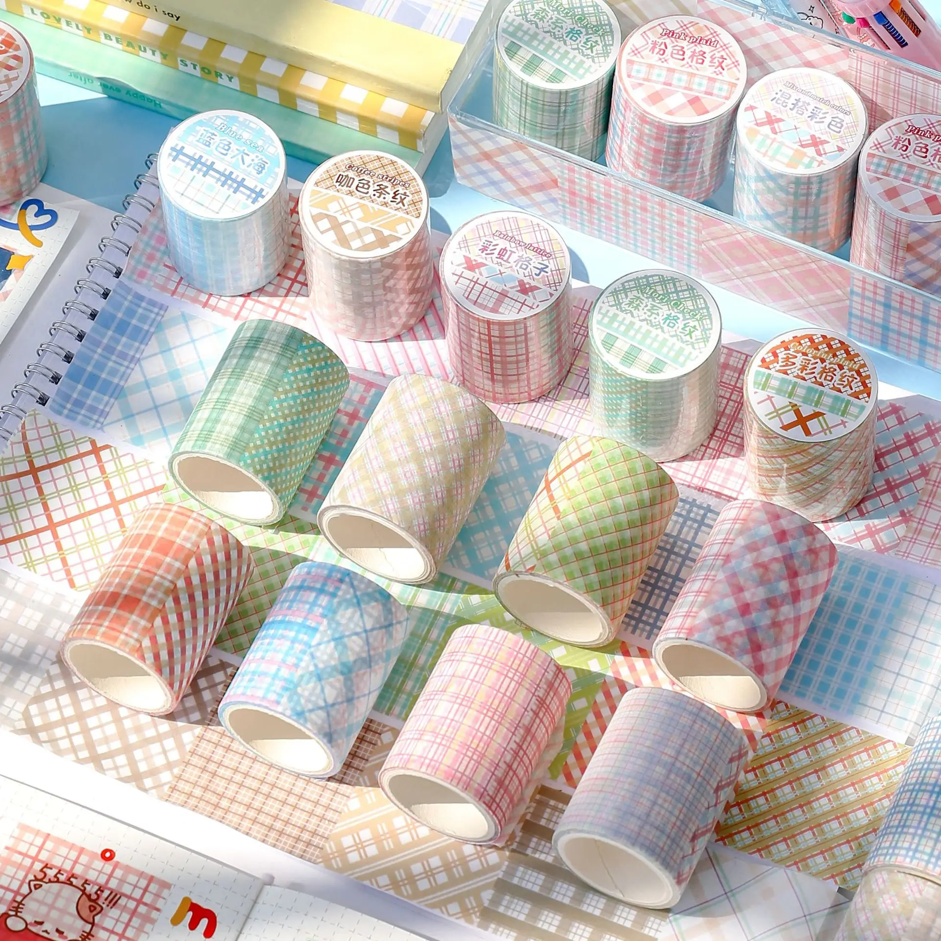 Washi Tapes Color Stripe Masking Tape Stickers Scrapbooking Adhesive