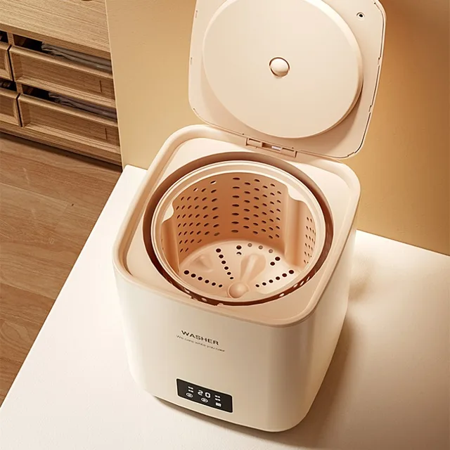 Automatic Mini Washing Machine, 7L Capacity, Compact Sock and Underwear Cleaner, Automatic Water Filling, Convenient Washing 4