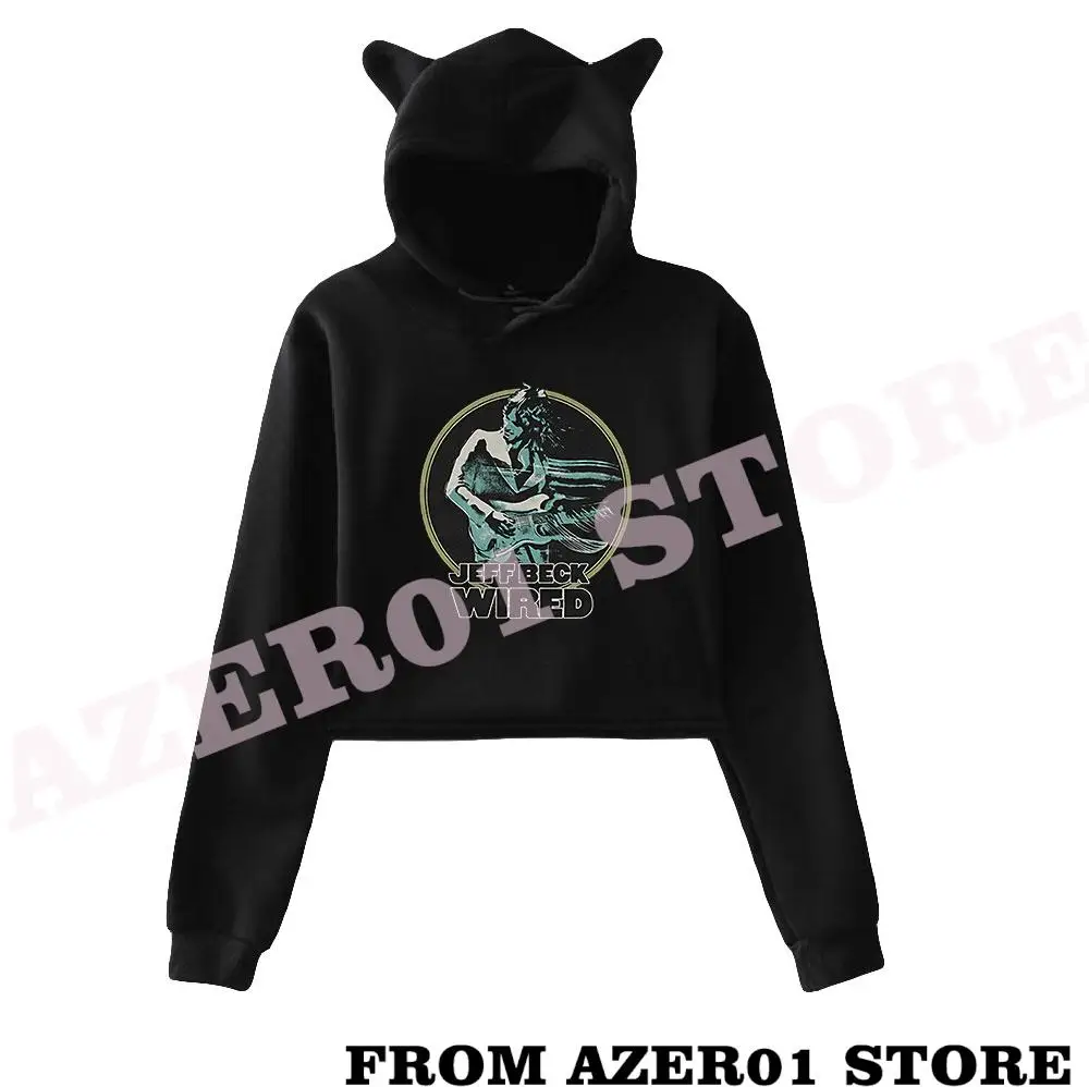 

Женские укороченные толстовки с капюшоном Jeff Beck R.I.P RIP Merch Cat