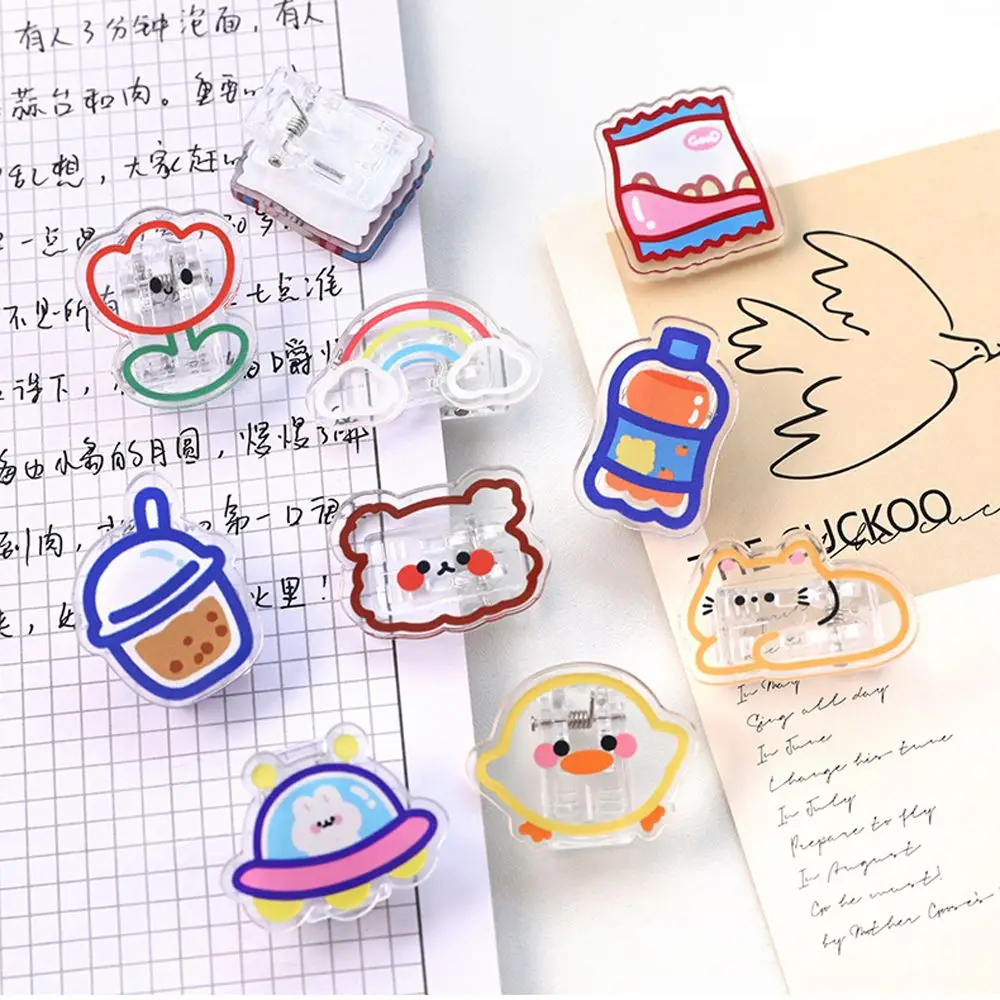 

Stationery Office Supplies Cartoon Letter Clip Index Clamp Binder Clips Paper Clip Transparent Clip Snacks Sealing Clip