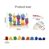 Montessori Wooden Toys Color Shape Matching Puzzle Game Colorful Beaded Color Cognition Early Educational Toys Gift For Children 6