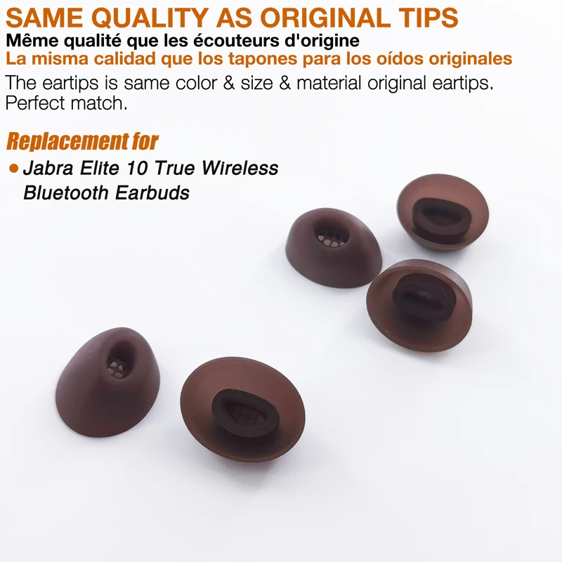 Eartips Replacement for Jabra Elite 10 True Wireless Bluetooth Earbuds Earpad * 4 Pairs
