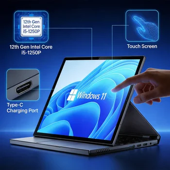 10.95-inch 2-in-1 Laptop, 12th Gen Intel Core i5-1250P, Touch Screen, Type-C Charging Port, Windows 11 – Slim & Lightweight 1