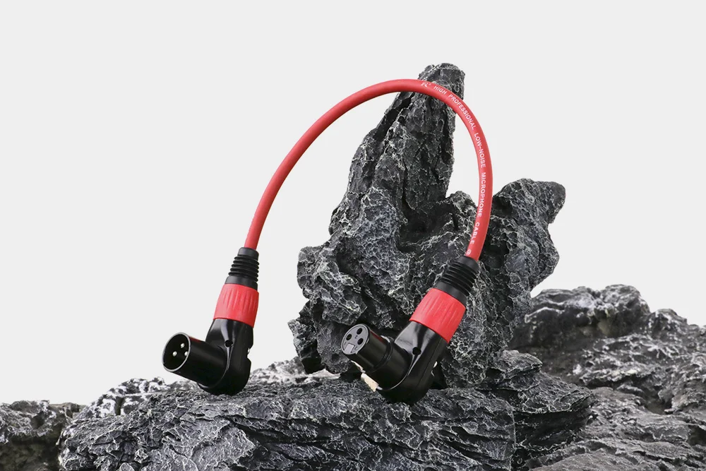 Ausgewogenes XLR-Kabel, rechtwinkliger XLR-Stecker auf Buchse, Pro 3-poliger 90-Grad-Mikrofonanschluss für Audio-Interface, Mixer, Lautsprecher – Detail 12
