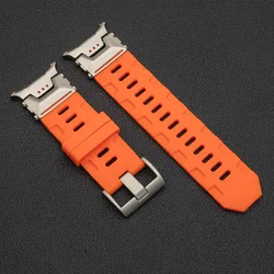 Luxury Sport Silicone Loop Band with No Gap Design for Samsung Galaxy Watch Ultra (Titanium orange)