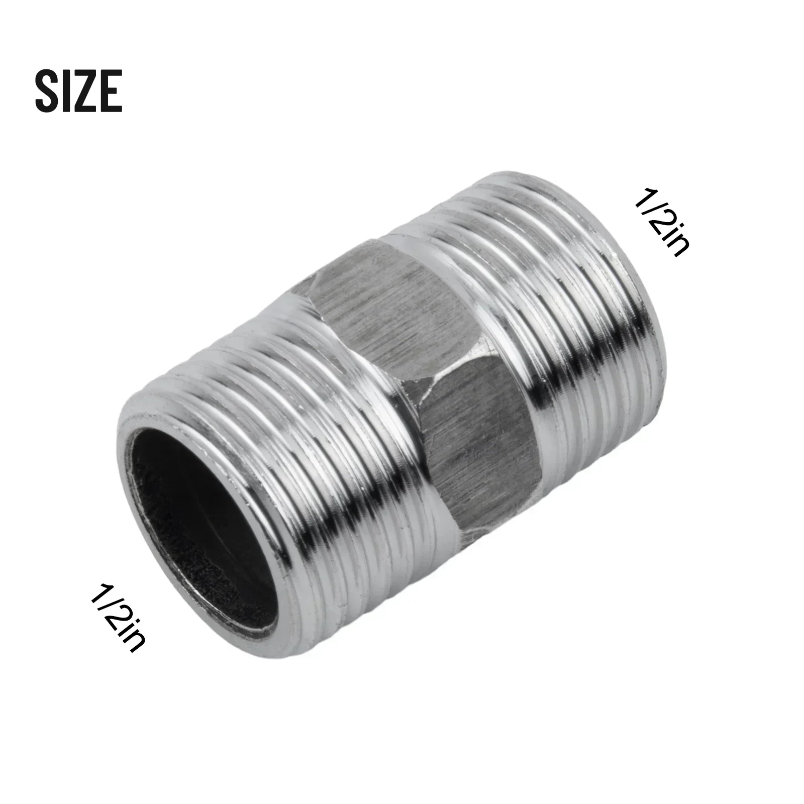 Shower Hose Extend Shower Connector For Extra Long-Hose Stainless Steel Shower Extender Universal 1/2" Male To Male Adaptor 4