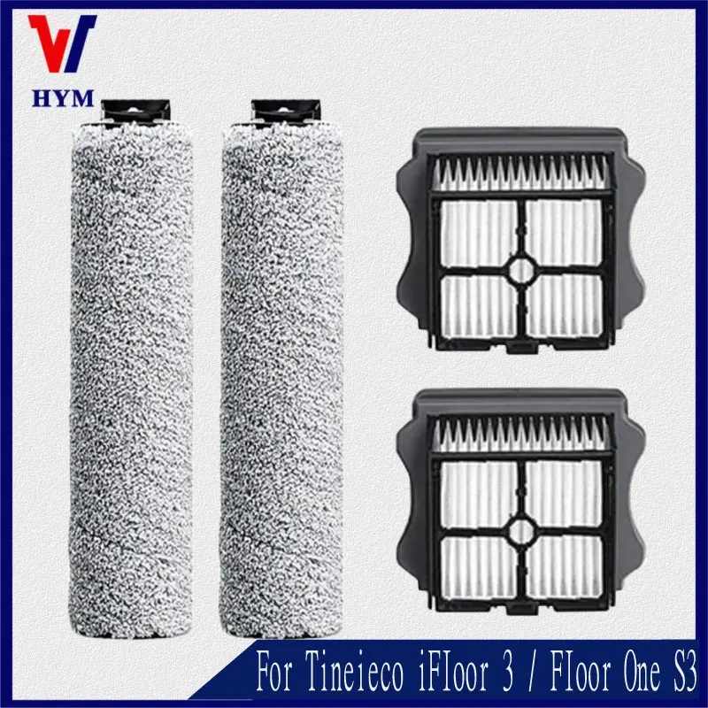 For TINECO iFloor 3 / Floor One S3 Roller Brush Hepa Filter Vacuum Cleaner Accessories Cordless Wet Dry Floor Washer spare parts compatible for tineco floor one steam cordless wet dry floor washer handheld roller brush hepa filter vacuum cleaner spare parts