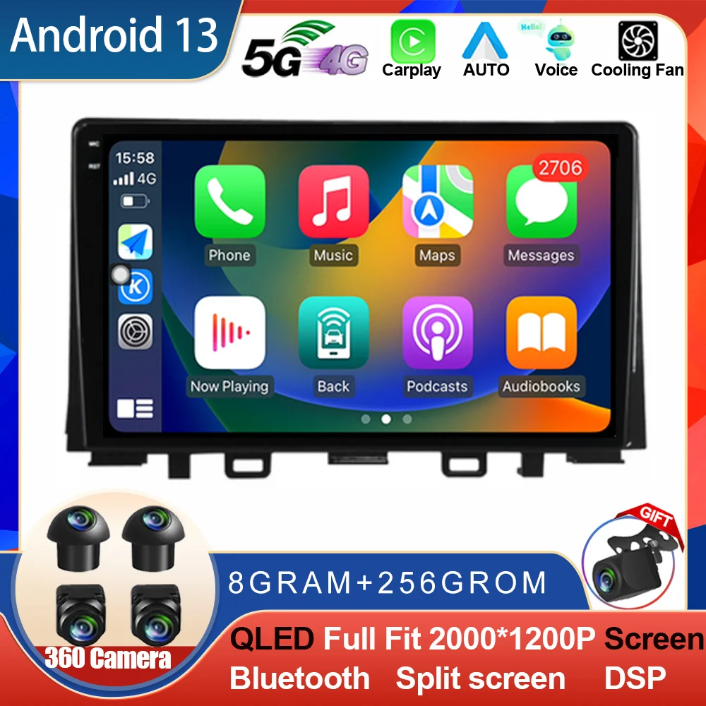 

Android 13 For KIA RIO YB KX Cross Stonic 2016-2020 Car Radio Multimedia Video Player Navigation GPS Carplay 4G Auto Stereo 2Din