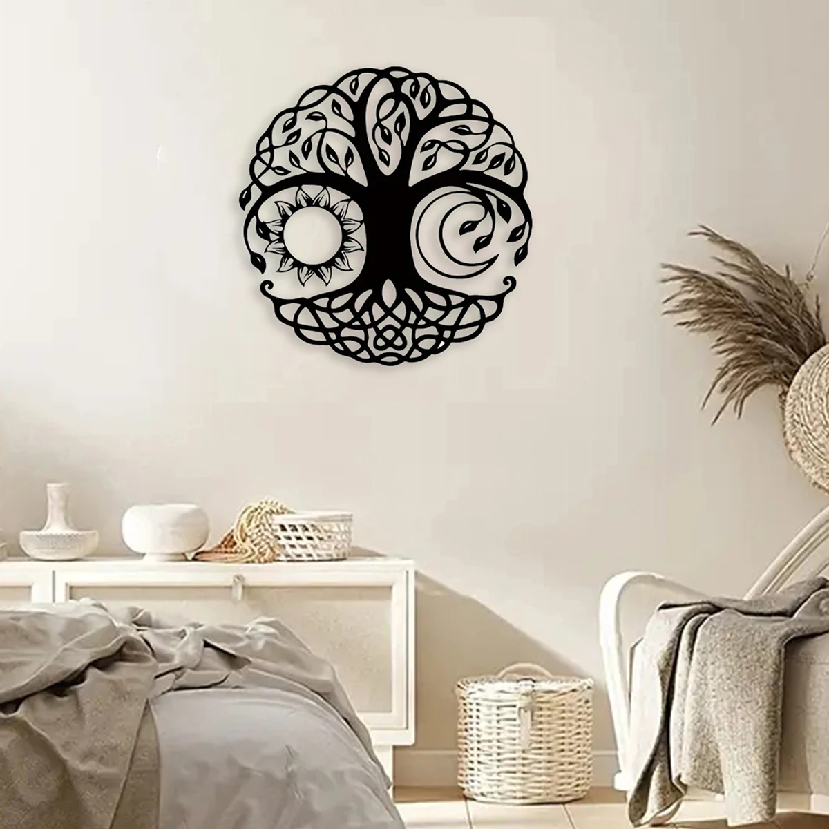 Tree of Life Wall Decor Wooden Wall Art Yoga Meditation Wall Hanging for Living Room Bedroom Home Wall Decor Housewarming Gift