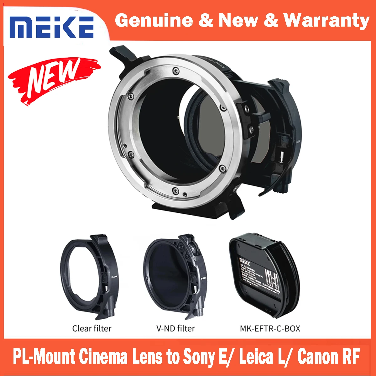 

Meike VND Drop-in Filter Manual Focus Mount Adapter for ARRI PL-Mount Cine Lens to Sony E Leica L Canon RF Mount Cameras