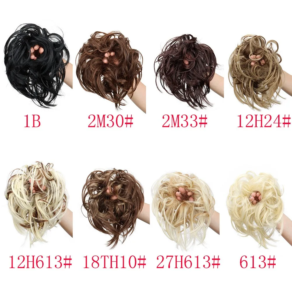 H&STAR Synthetic Messy Bun Scrunchy Hair Bun Fake Hair Women Chignon Elastic Hair Band Hairpieces For Women Donut