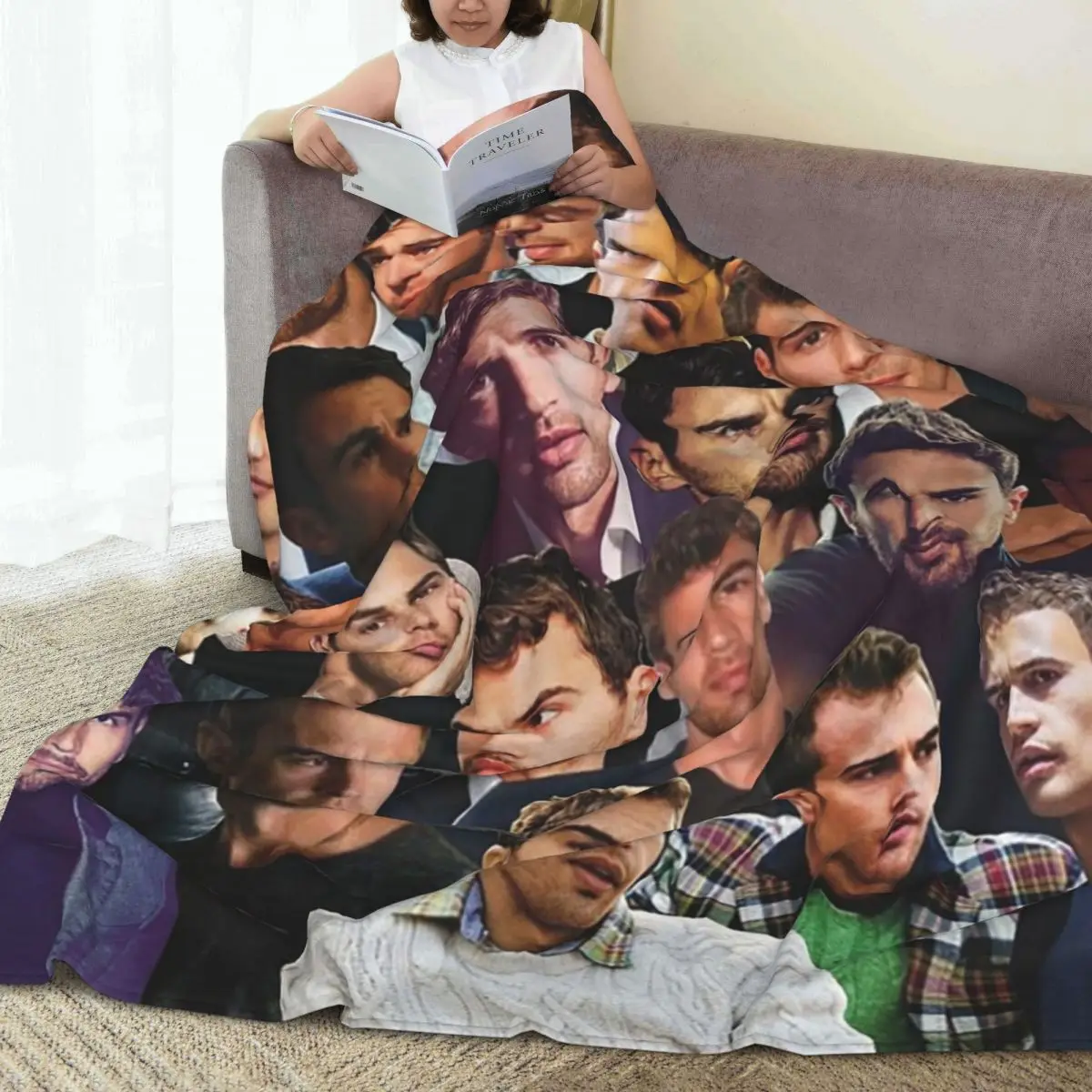 Theo James Photo Collage Blanket Fleece Warm Sofa Throw Blankets For Couch Bedding Travel Throws Bedspread Quilt 5