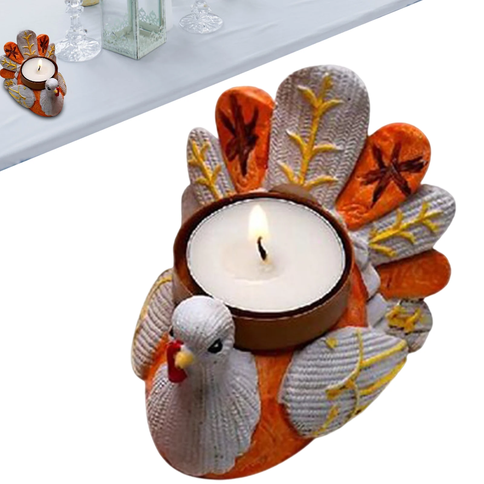 New Thanksgiving Decorations Turkey Candle Holders Mini Tealight Candle