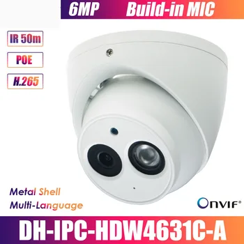 Dahua IPC-HDW4631C-A Telecamera IP Mini Dome di rete POE da 6 MP MIC incorporato CCTV 50M Visione notturna IR sostituire IPC-HDW4433C-A