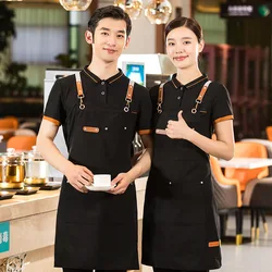 C799 Neck Apron Chef Work Apron Canvas Kitchen Aprons for Woman Men Chef Work Apron for Grill Restaurant Bar Shop Cafes Beauty