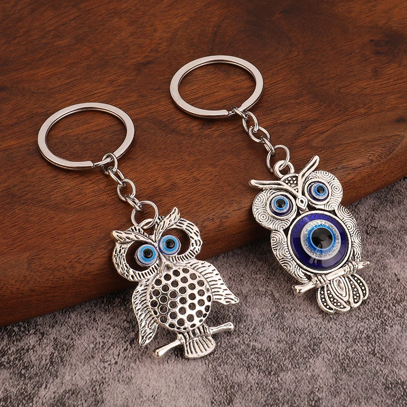 

Lucky Blue Evil Eye Owl Keychain For Women Men Tassel Key Chain Key Ring Charms Animal Car Key Chain Fashion Jewelry Gift