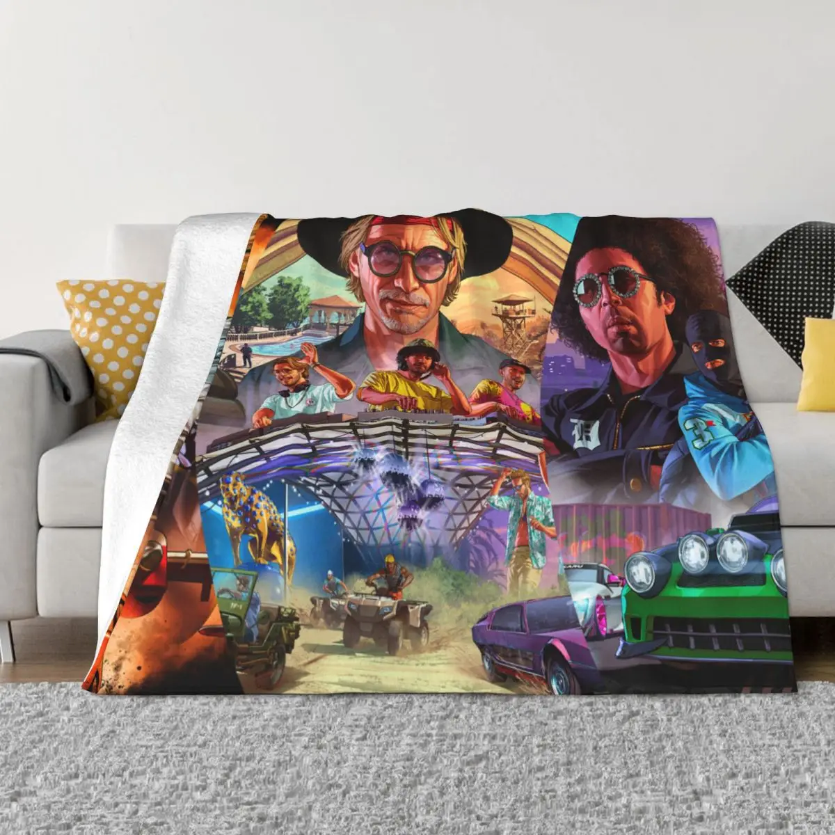 

Ultra-Soft Fleece Video Game Grand Theft Auto Throw Blanket Warm Flannel Blankets for Bedding Travel Sofa Bedspreads
