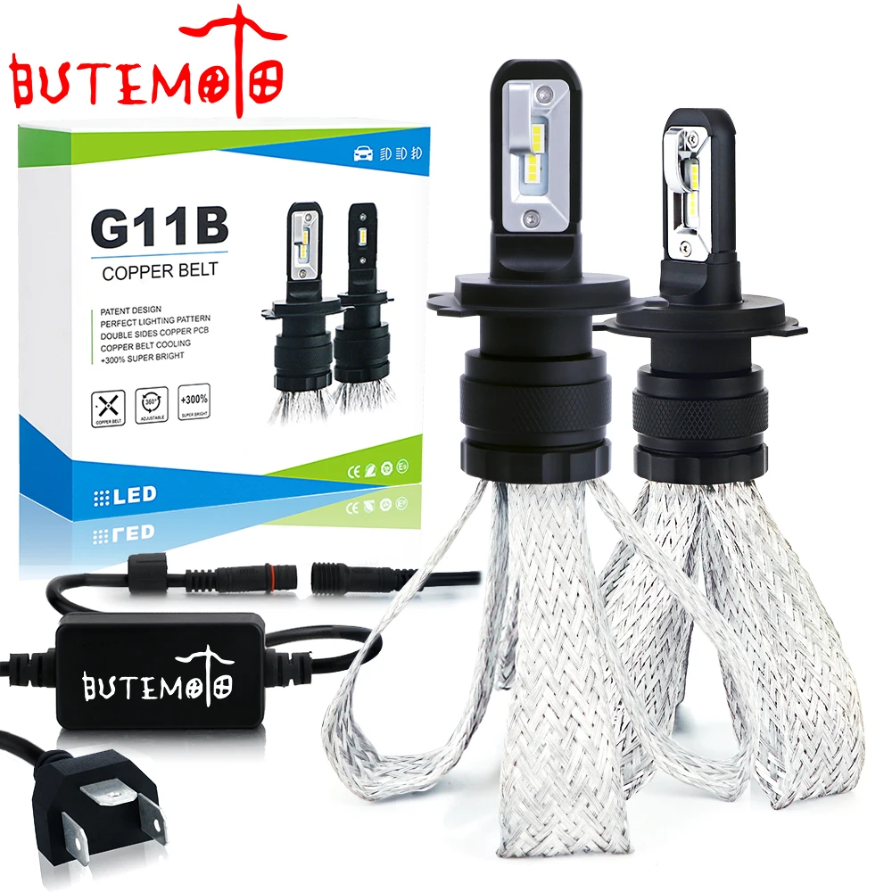 

BUTEMOTO Car LED Headlight 60W 10000LM H1 H3 H4 H7 H11 H13 9004 9005 9006 9007 9012 5202 Auto Fog Headlamp D2S D4S 6000K White