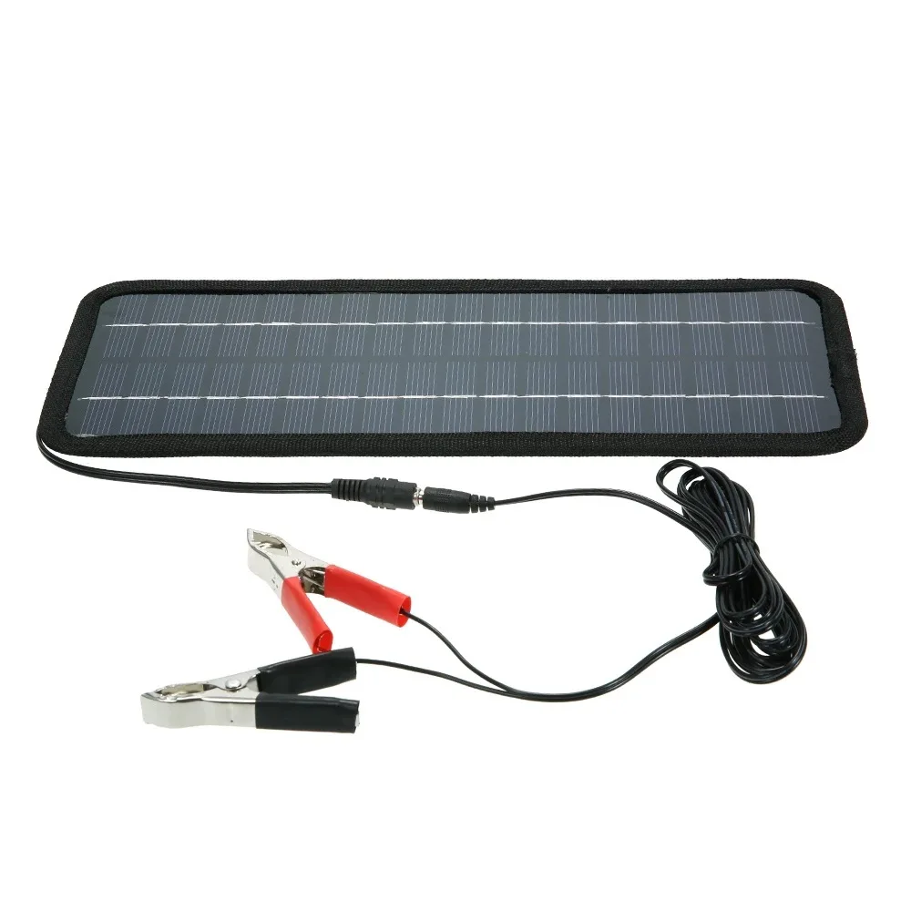 12V Solar Trickle Charger Portable Power Solar Panel Solar Battery Charger 12 Volt Waterproof Solar Battery Maintainer for Car