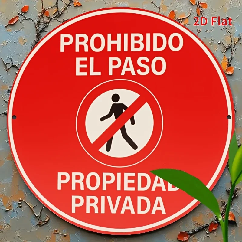 8x8 Inch Spanish No Trespassing, Private Property 2D Sign