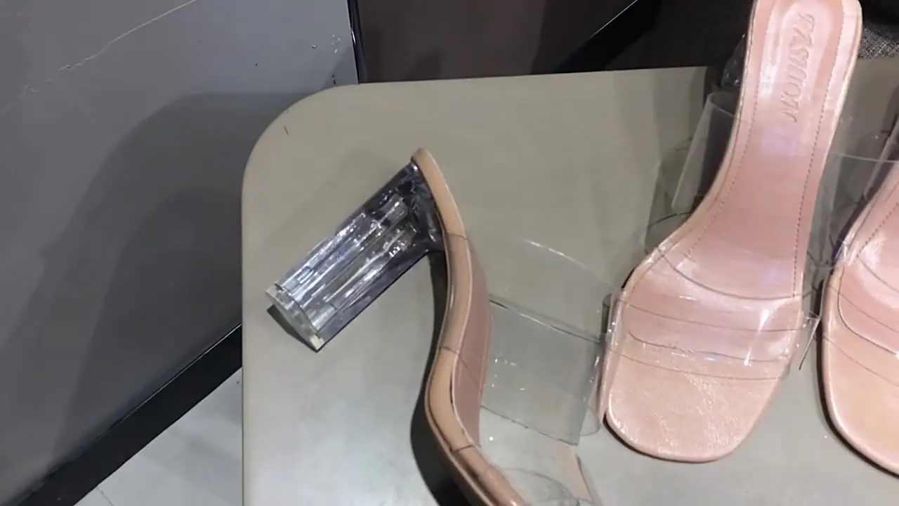Summer Women Pumps Sandals PVC Jelly Slippers Open Toe High Heels Transparent Perspex Slippers Shoes Heel Clear Sandals