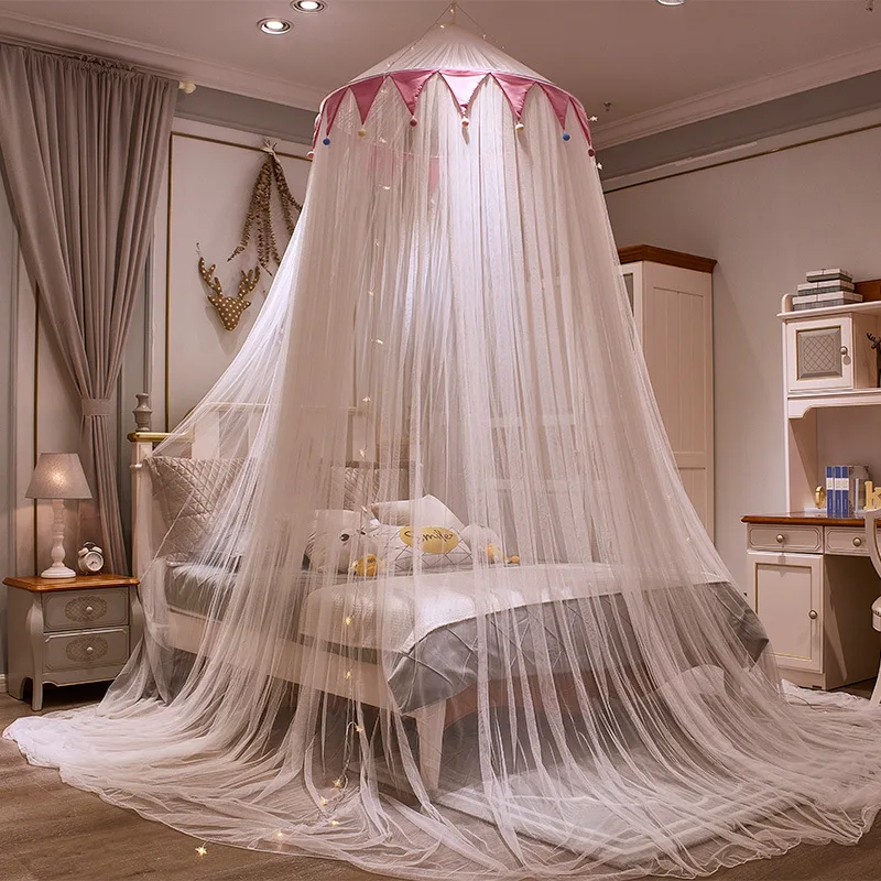 

Household Summer Single Door Hanging Dome Design Palace Style Tent Mosquito Net Romantic Princess Warm And Baby Room Decorat