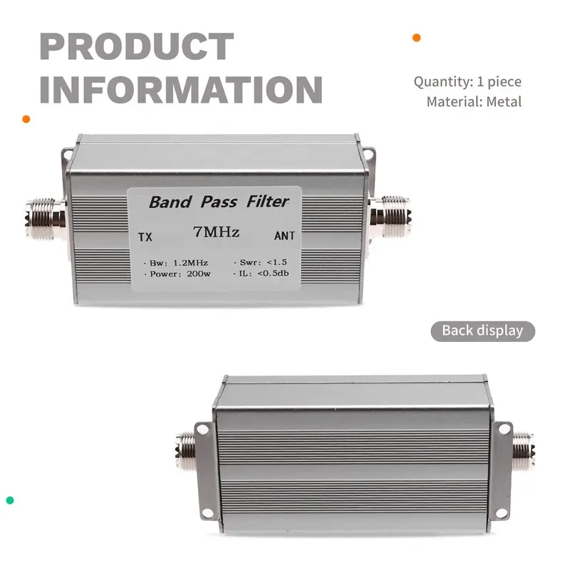 【NEWLY】단파 7Mhz 대역 통과 필터 고절연 BPF 감도 증가 200W